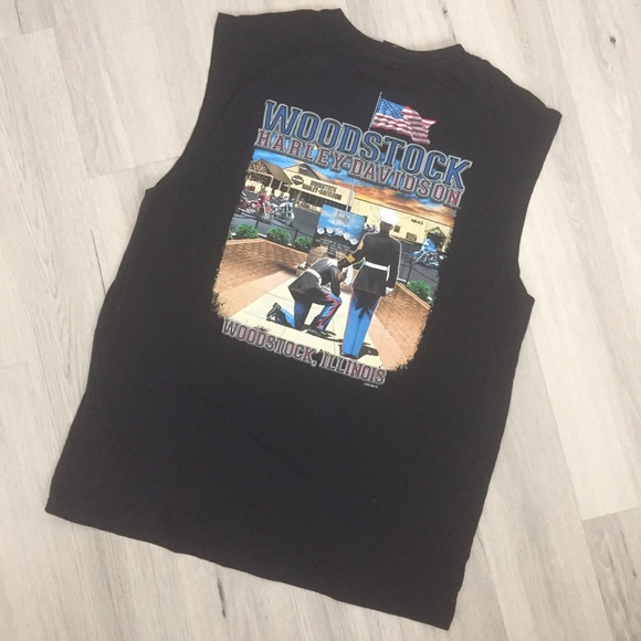 Harley Davidson Woodstock, IL Marines Sleeveless - Picture 2 of 5